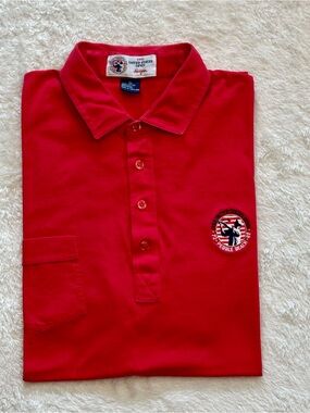 Vintage 1992 US Open Pebble Beach Polo Shirt XL Red Ben Hogan Mercerized Cotton
